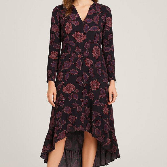 See U Soon NWT High Low Floral Ruffle Hem Dress | Size Small - Picture 1 of 7